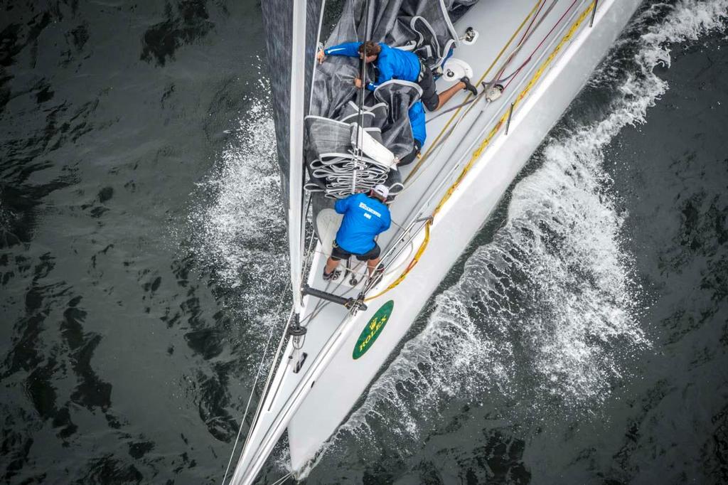 Teamwork on RAGAMUFFIN 90 following the race start &copy;  Rolex/ Kurt Arrigo http://www.regattanews.com